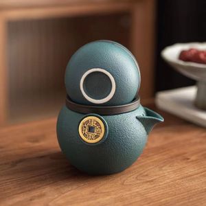 <span class=keywords><strong>Set</strong></span> da Tè Portatile in Ceramica Cinese, Una Teiera e <span class=keywords><strong>Due</strong></span> <span class=keywords><strong>Tazze</strong></span>, <span class=keywords><strong>Set</strong></span> da Caffè e Tè Artigianale per Esterni - Product Image 5