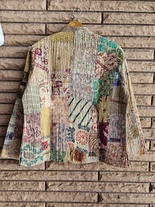 Modern Style Women's Winter Type Indian Hand Block Black Printed Vest Jacket Quilted Sleeveless Coat, Gift For Her - Product Image 2