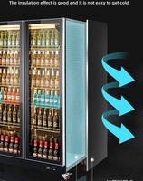 Réfrigérateur commercial vertical pour boissons, avec porte vitrée, pour supermarché et restaurant, pour la présentation de bouteilles de bière