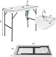 Table en plastique portative de nettoyage de poisson de vente chaude pour le pique-nique extérieur de camping
