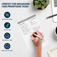 Planificateur Hebdomadaire Personnalisé A5, Carnet à Spirale avec Pages Lignées pour Productivité au Bureau et Organisation Quotidienne