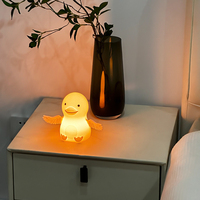 Offre Spéciale Mini Silicone veilleuse mignon dessin animé Angle canard tapoté lumière de couchage pour chambre USB charge lampe à LED