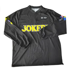 Zipper Collar Light Weight Softball Jacket Black Long Sleeve Baseball Batting Shirt