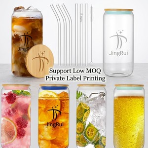 Bicchiere di Lusso Portatile da 16oz 500ml in Vetro con Coperchio, Materiale Senza BPA per Caffè Freddo, Logo Personalizzabile - Product Image 6