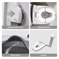 Siège de toilette pliable pour tout-petit avec sangle flexible et ventouses, siège de toilette portable avec protection anti-éclaboussures pour garçons et filles