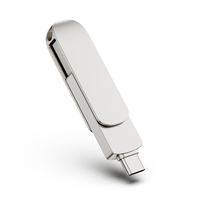 Nueva Memoria USB 3.0 de Metal de 64 GB, 128 GB, 256 GB con Puertos Duales USB Tipo-C y USB-A, Garantía de 3 Años para Teléfono Móvil y PC