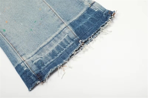 Jeans Svasati Strappati Personalizzati alla Moda per Uomo, Nuovi Jeans Larghi con Schizzi d'Inchiostro Effetto Invecchiato, Taglie Uomo - Product Image 5
