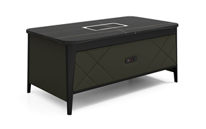 <span class=keywords><strong>Table</strong></span> à thé et café Kung Fu de style chinois moderne avec comptoir en ardoise noire, grande capacité de rangement et prise intégrée - Product Image 6