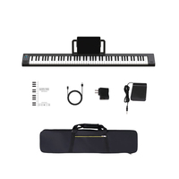 Piano numérique portable pliable à 88 touches avec double haut-parleur, clavier électronique standard portable, piano numérique