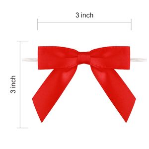 Cravate torsadée florale en polyester solide avec nœud pour mariages anniversaires noël saint valentin occasions de pâques - Product Image 3