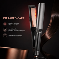 Catokan Rambut Uap Inframerah Pelapis Keramik Pemanas Cepat Vapor Mati Otomatis Pengaturan Tingkat Air Ganda Alat Penata Rambut Grosir