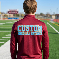 Patchs brodés en chenille personnalisés avec logo, patchs thermocollants en chenille pour vêtements