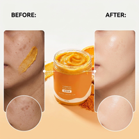 Gommage corporel au curcuma biologique en marque privée, OEM ODM, beurre de karité naturel, huile d'argan, exfoliant blanchissant pour le corps, 500 ml