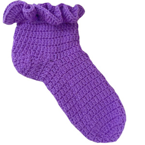 Chaussettes en crochet à volants Chaussons en crochet Bas de style nouveau Bas tissés à la main à volants faits maison - Product Image 6