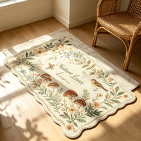 Tapis d'intérieur personnalisé vintage à bords festonnés, à poils ras, tissé à la machine en polyester, antidérapant, doux et lavable pour salon
