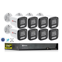 Kit CCTV POE 8 canaux 5MP, 8 caméras IP bullet extérieures, audio bidirectionnel, vision nocturne couleur, étanche IP66, système de sécurité Xmeye