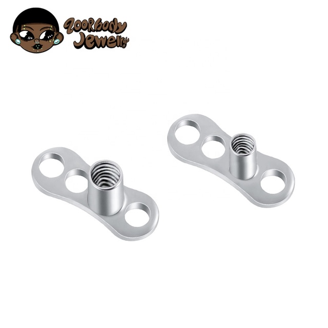 Hot Selling F136 Titanium Body Piercing Jewelry Dermal Piercing Nail 16G 14G 3 Holes Dermal Anchor
