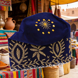 Traditional for Asinde Cap Classic Yoruba <b>Men's</b> Silk Eco-Friendly Leaf Pattern <b>Hat</b> for <b>Wedding</b> Church Event Cultural - Product Image 6