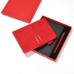 A5 Notebook With Pen Set Leather Business Gift Box Customizable For Graduation Eco Friendly Cowhide Material - Product Image 2