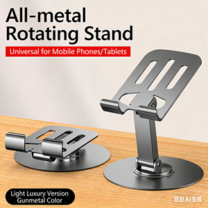 Soporte plegable de metal para teléfono móvil, con rotación de 720°, ajustable y portátil, de acero, para todos los iPhone y series Android. - Product Image 3