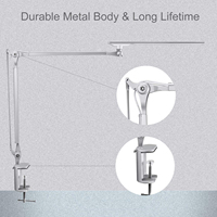 Lampe de table à LED moderne et réglable avec bras articulé en métal, protection oculaire, CRI 85 élevé, écologique, flexible, à commande tactile et intensité variable DC