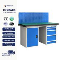 Banc de travail modulaire avec panneau perforé et tiroirs, en acier, pour la fabrication, l'entretien et les centres de formation