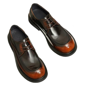 Mocassins Homme Rétro Élégants en Cuir Véritable à Boucle et Lacets, Imperméables, Style Business Décontracté Sportif, Tige en Cuir de Vachette - Product Image 4