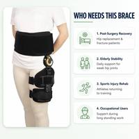 Orthèse de hanche et de genou de qualité médicale, attelle stabilisatrice articulée pour la hanche et le genou, pour les soins post-opératoires en milieu hospitalier