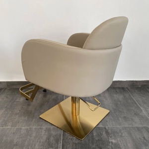 Nouvelle conception de mobilier de salon, fauteuil de coiffeur moderne pour salon de coiffure, noir, pour la coupe de cheveux, avec base dorée à prix avantageux - Product Image 5