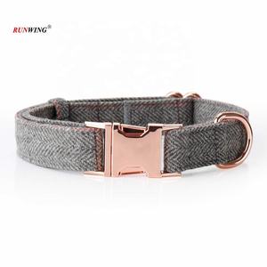 लक्जरी ट्वीड प्लेड कुत्ते कॉलर पट्टा दो हुक के साथ सेट बहु-समारोह कुत्ते पट्टा - Product Image 2