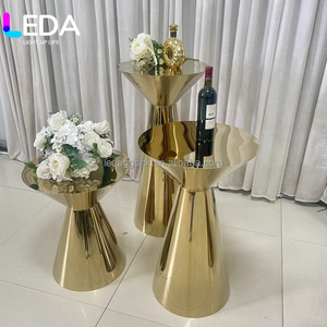 LEDA High Footed Stainless Steel Bar <b>Table</b>, Small Round <b>Table</b> Dessert <b>Table</b>, Mushroom Head Dessert <b>Table</b> For Wedding <b>Decoration</b> - Product Image 6