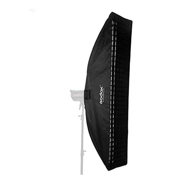 Professional Godox Bowens Mount Strip Softbox 35x140cm with Grid for Studio Flash Light Product Portrait Shooting