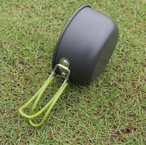 Outdoor travel camping home use <b>Black</b> aluminum folding bowl with handles with Drawing <b>string</b> Mesh bag portable - Product Image 4