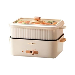 Hx <b>Electric</b> Cooking Pot 1.8L Double Layer Steam Fryer White Household Multi Functional <b>Electric</b> Skillet - Product Image 4