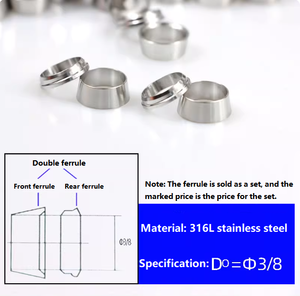 304/316 thép không gỉ đôi ferrule nối 3/8 inch Vòng bên trong <span class=keywords><strong>Snap</strong></span> Vòng ferrule phụ kiện đường ống phụ kiện - Product Image 5