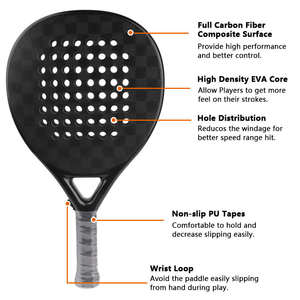 Nueva Raqueta de Pádel Profesional Personalizada con Forma de Diamante/Lágrima/Redonda, <span class=keywords><strong>Fibra</strong></span> de Carbono 3k/12k/18k/Kevlar, Pelotas Portátiles - Product Image 6