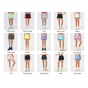 Jupe de sport plissée 2-en-1 en tissu rafraîchissant pour le <span class=keywords><strong>golf</strong></span>, la course, le fitness, le tennis et le yoga pour femme avec poche - Product Image 4