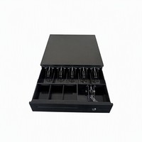 Cassetto Portadenaro Intelligente Nero con Vassoio per Banconote e Monete, Interfaccia RJ12 per Registratore di Cassa POS, Compatibile con Stampante da 17 Pollici