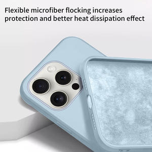 جراب هاتف مغناطيسي من السيليكون السائل للجنسين Apple 16 لهاتف iPhone 15 Pro ومتوافق مع iPhone 14 و <span class=keywords><strong>13</strong></span>، منتج مطاطي بفتحة عدسة كبيرة - Product Image 5