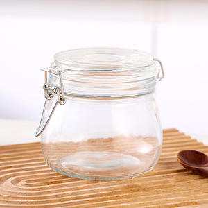 مصنع جودة عالية جرة ميسون فارغة على شكل اليقطين واضحة مع قفل مشبك معدني - Product Image 5