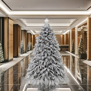 Sapin de Noël Artificiel Luxe Pré-Éclairé Charnière Floqué Artisanat Exquis Résistant au Feu Extérieur Commercial Décoratif OEM/ODM - Product Image 1