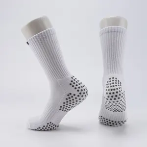 Guangdong long customized football soccer non slip grip tube socks