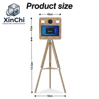 Photomaton en bois avec flash automatique, lumière d'appoint, imprimante DNP QW410, station de selfie tout-en-un portable pour mariage, fête, événement