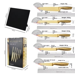 High Quality Titanium-coated Stainless Steel Kitchen <b>Knife</b> <b>Set</b> Gold Kitchen <b>Knife</b> with <b>Knife</b> Holder - Product Image 5