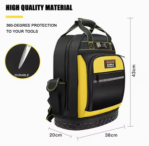 Airaj Storage <strong>Tool</strong> Bag Backpack Rugged Off-Road Base for Heavy-Duty Job Site <strong>Back</strong> <strong>Pack</strong> for Electricians Construction <strong>Tool</strong> Kits - Product Image 6