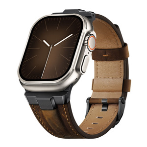 Adatto per Cinturino <span class=keywords><strong>Apple</strong></span> <span class=keywords><strong>Watch</strong></span> IwatchUltra2 Connettore in Acciaio Inossidabile Tipo Robusto in <span class=keywords><strong>Pelle</strong></span> - Product Image 3