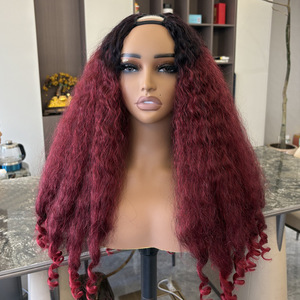 Ombre <strong>V</strong> <strong>Part</strong> Afro <strong>Wig</strong> High-Temperature Heat Resistant Fiber Synthetic Hair High Quality Glueless <strong>Wigs</strong> - Product Image 3