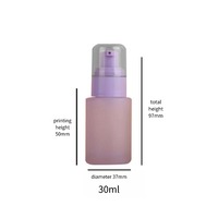 Nouvelle bouteille de fond de teint liquide en verre givré écologique, impression à chaud, sérigraphie, tête de pompe à pression de 30 ml pour les soins de la peau