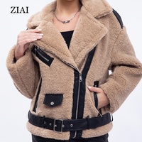Frauen Kunstleder jacke mit Pelz kragen Warm Fashion Motorrad jacke