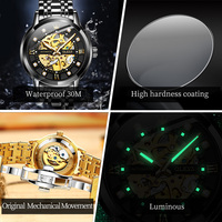 OLEVS 9901 Nouveau modèle Montre-bracelet automatique mécanique pour homme Bracelet en acier inoxydable Horloges de luxe à la mode